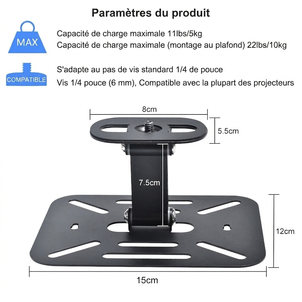 Support Plafond et Mural Universel pour Vidéoprojecteur
